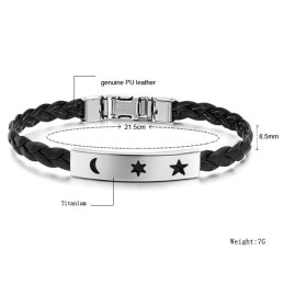 Duurzame Titanium Leren Armband