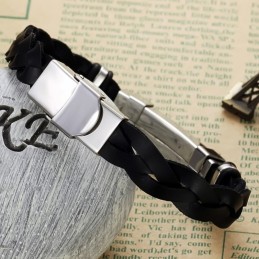 Goed Verkopende Titanium Leren Armband Met Strass Over De Hele Wereld