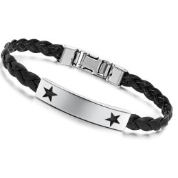 Betrouwbare Reputatie Vrouwelijke Stervormige Titanium Leren Armband
