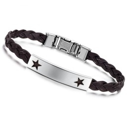 Betrouwbare Reputatie Vrouwelijke Stervormige Titanium Leren Armband