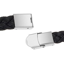 Brede Variaties Heren Titanium Leren Armband