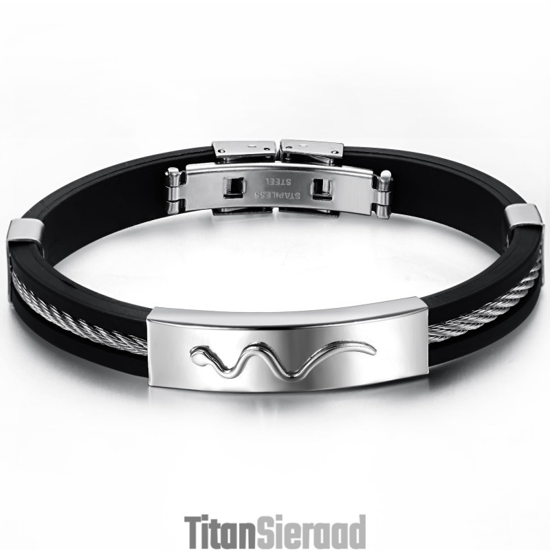Betrouwbare Reputatie Viper Titanium Leren Armband Betrouwbare Reputatie Viper Titanium Leren Armband