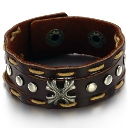 Om Te Genieten Van Een Hoge Reputatie In Binnen- En Buitenland Retro Titanium Leren Armband