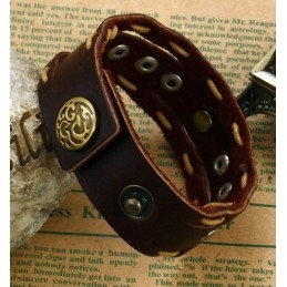 Om Te Genieten Van Een Hoge Reputatie In Binnen- En Buitenland Retro Titanium Leren Armband