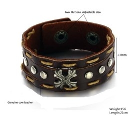 Om Te Genieten Van Een Hoge Reputatie In Binnen- En Buitenland Retro Titanium Leren Armband