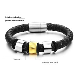 Stabiele Kwaliteit Vrouwelijke Titanium Leren Armband