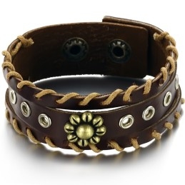 Retro Titanium Leren Armband Van Uitstekende Kwaliteit