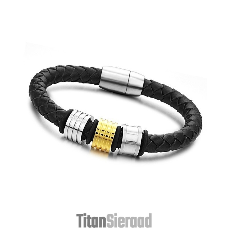 De Koningin Van De Hoogwaardige Zwarte Titanium Leren Armband De Koningin Van De Hoogwaardige Zwarte Titanium Leren Armband