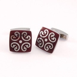 Vermiljoen Titanium Manchetknopen Met Zilveren Gunstige Wolk