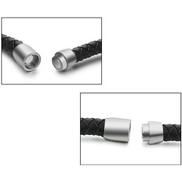De Koningin Van De Hoogwaardige Zwarte Titanium Leren Armband