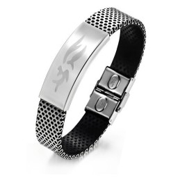 Duurzame Mannelijke Titanium Leren Armband