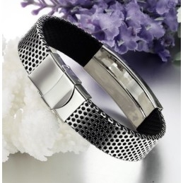 Duurzame Mannelijke Titanium Leren Armband