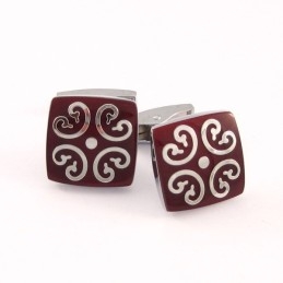 Vermiljoen Titanium Manchetknopen Met Zilveren Gunstige Wolk