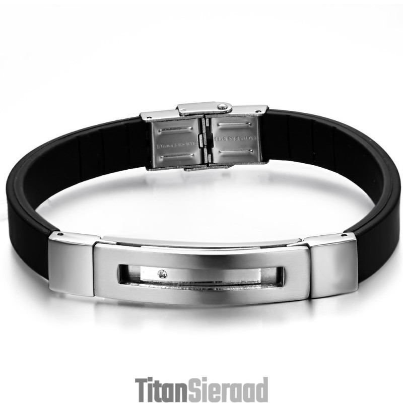 Uitstekende Kwaliteit Mannelijke Titanium Siliconen Armband Uitstekende Kwaliteit Mannelijke Titanium Siliconen Armband