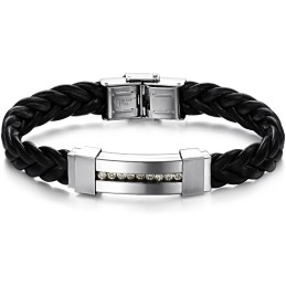 De Koningin Van De Kwaliteitstitanium Leren Armband Met Strass