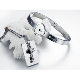 Breed Scala Aan Titanium Armbanden Met Slot Voor Geliefden
