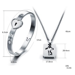 Breed Scala Aan Titanium Armbanden Met Slot Voor Geliefden