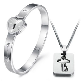 Hoogwaardige Titanium Armband In Slotvorm Voor Geliefden