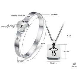 Hoogwaardige Titanium Armband In Slotvorm Voor Geliefden