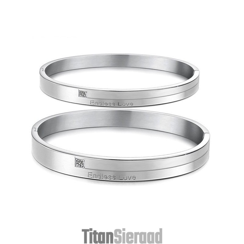 Uitstekende Kwaliteit Beknopte Titanium Armband Voor Geliefden Met Strass Uitstekende Kwaliteit Beknopte Titanium Armband Voor Geliefden Met Strass