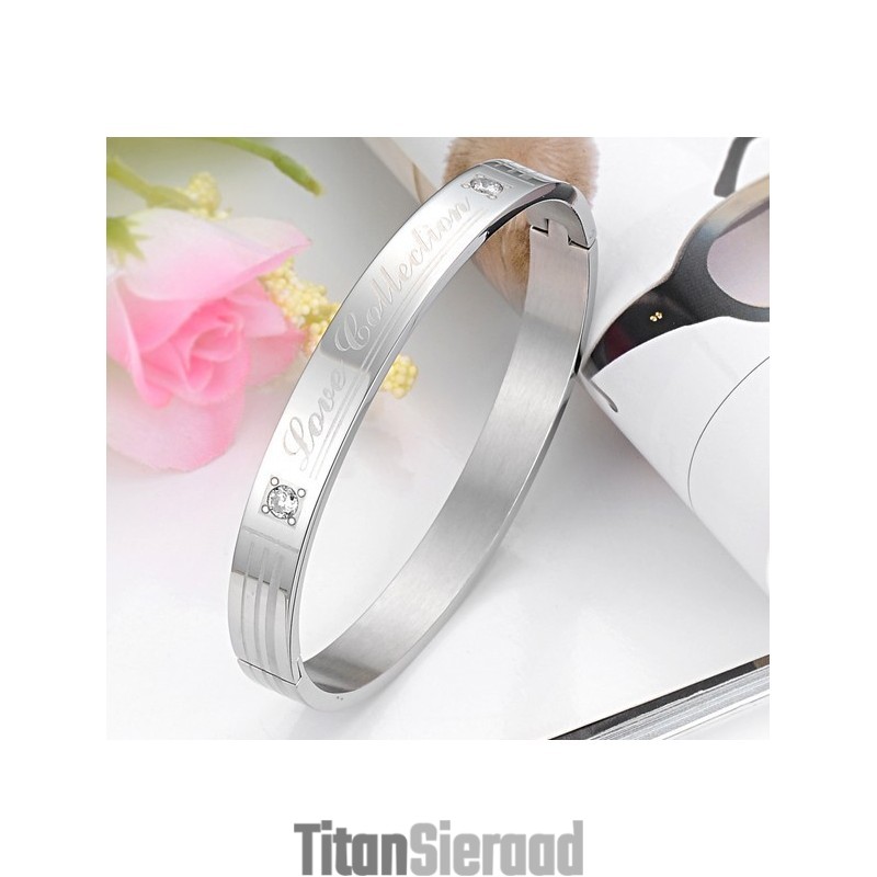 Kwaliteit En Kwantiteit Gegarandeerde Titanium Armband Voor Geliefden Met Strass