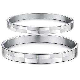 Breed Scala Aan Raster Titanium Armbanden Voor Geliefden