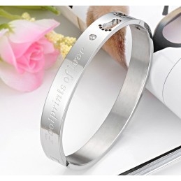 Titanium Armband Van Uitstekende Kwaliteit Voor Geliefden Met Strass