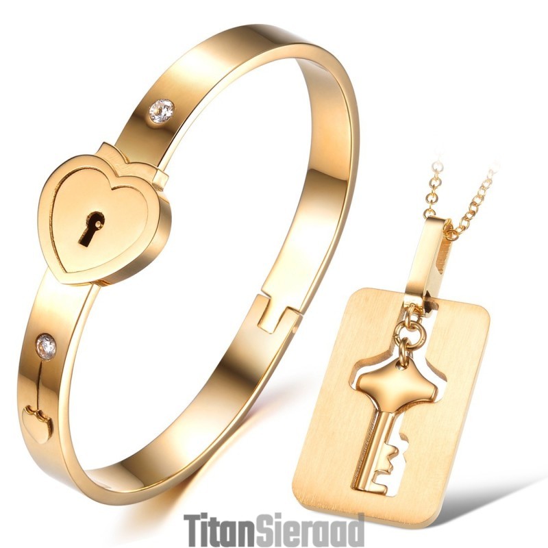 Betrouwbare Reputatie Slotvorm Titanium Armband Voor Geliefden Betrouwbare Reputatie Slotvorm Titanium Armband Voor Geliefden