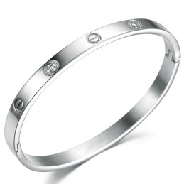 Hoogwaardige Dames Titanium Armband Met Diamant