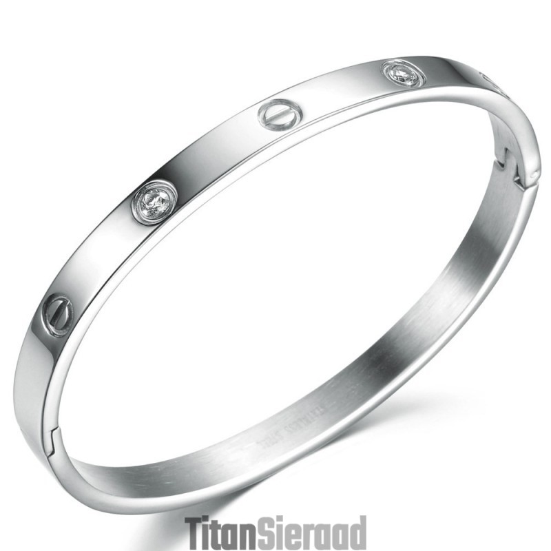 Hoogwaardige Dames Titanium Armband Met Diamant Hoogwaardige Dames Titanium Armband Met Diamant