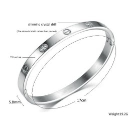 Hoogwaardige Dames Titanium Armband Met Diamant