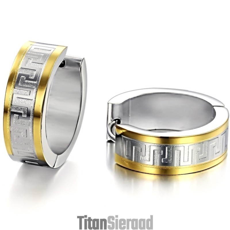 Hoogwaardige Titanium Oorbellen Met Wandpatroon
