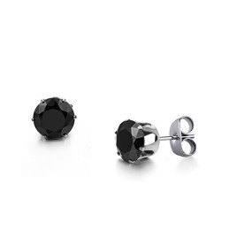 Hoogwaardige Herenoorbellen Van Zwart Titanium Met Diamant