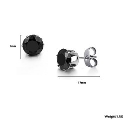 Hoogwaardige Herenoorbellen Van Zwart Titanium Met Diamant
