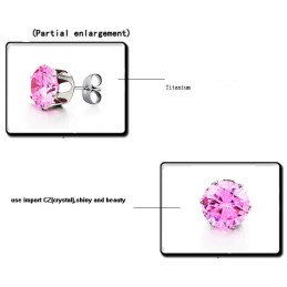Breed Scala Aan Roze Titanium Oorbellen Voor Dames Met Diamant