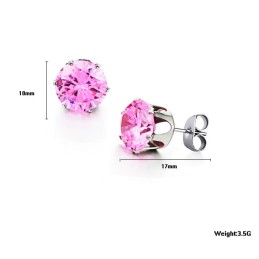 Breed Scala Aan Roze Titanium Oorbellen Voor Dames Met Diamant