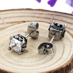 Stabiele Kwaliteit Unisex Titanium Oorbellen Met Diamant