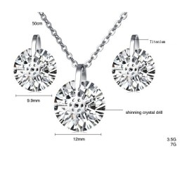 Kwaliteit En Kwantiteit Gegarandeerde Vrouwelijke Sneeuwvlok Titanium Ketting En Oorbellen Met Strass