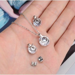 Betrouwbare Kwaliteit Dames Titanium Ketting En Oorbellen Met Strass