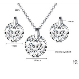 Betrouwbare Kwaliteit Dames Titanium Ketting En Oorbellen Met Strass