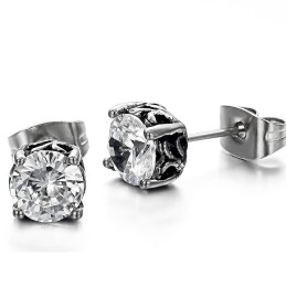 De Koningin Van Hoogwaardige Unisex Titanium Oorbellen Met Strass