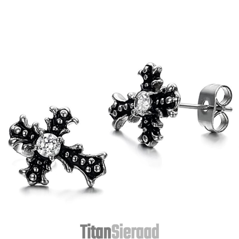 Betrouwbare Kwaliteit Unisex Kruis Titanium Oorbellen Betrouwbare Kwaliteit Unisex Kruis Titanium Oorbellen