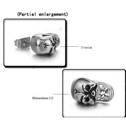 Betrouwbare Vrouwelijke Schedel Titanium Oorbellen Met Diamant