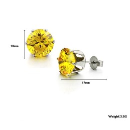 Duurzame, Vrouwelijke, Gele Titanium Oorbellen Met Strass