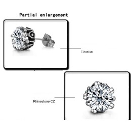 Uitstekende Kwaliteit Vrouwelijke Witte Titanium Oorbellen Met Strass
