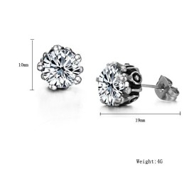 Uitstekende Kwaliteit Vrouwelijke Witte Titanium Oorbellen Met Strass