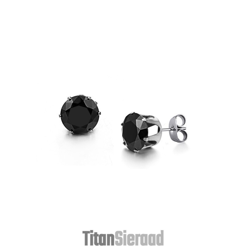 Hoogwaardige Zwarte Titanium Oorbellen