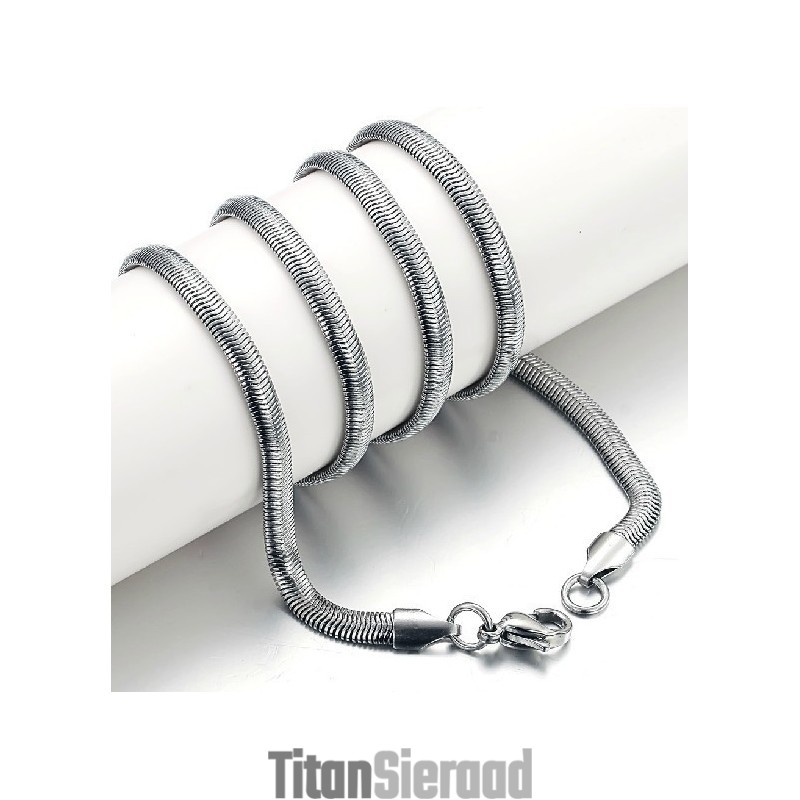 Uitstekende Kwaliteit Platte Slang Titanium Ketting Uitstekende Kwaliteit Platte Slang Titanium Ketting