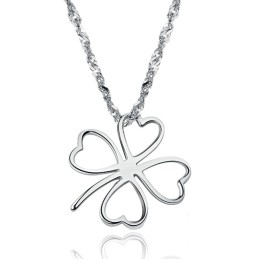 Gebruiksvriendelijke Vrouwelijke Klavervormige Platina Titanium Ketting