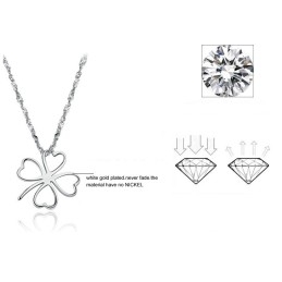Gebruiksvriendelijke Vrouwelijke Klavervormige Platina Titanium Ketting